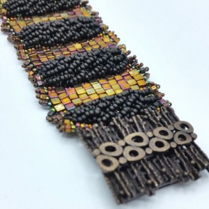Odd count peyote stitch bracelet kit - bronze